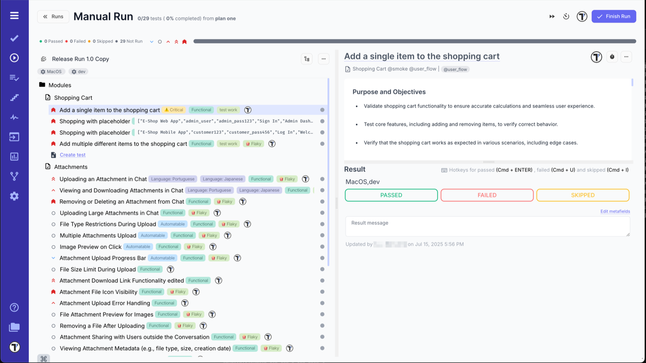 Testomat.io - test run copy