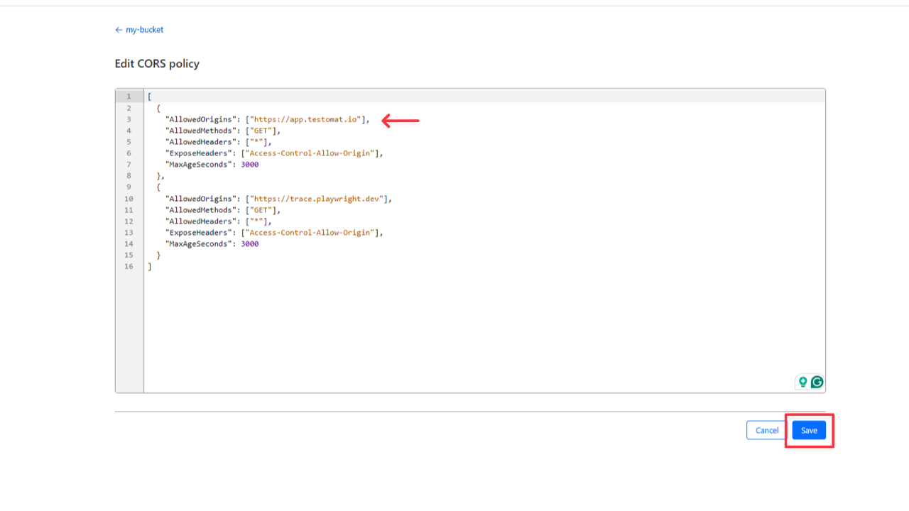 Testomatio - policy settings 2